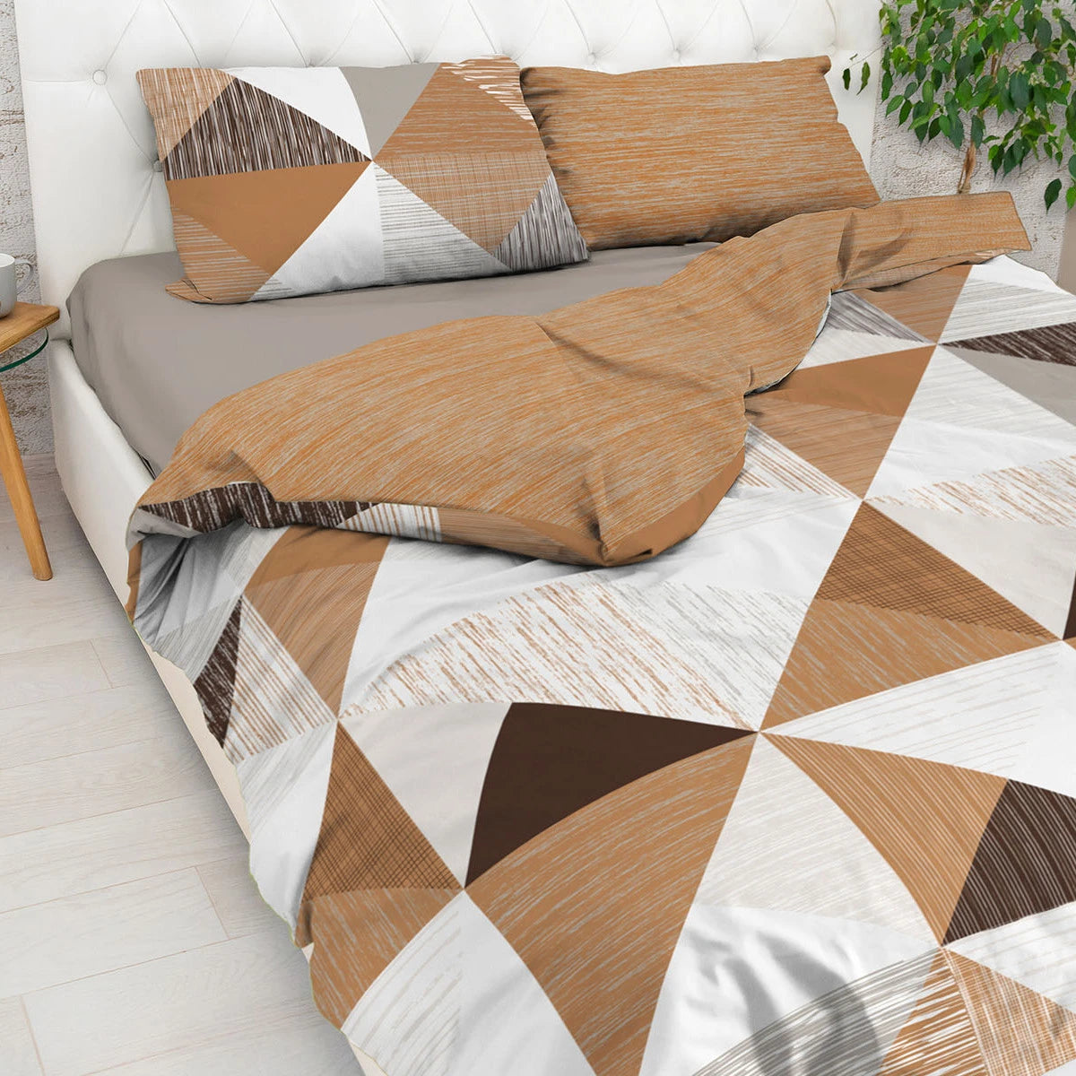 Parure copripiumino City in 100% cotone Daunex colore bruciato