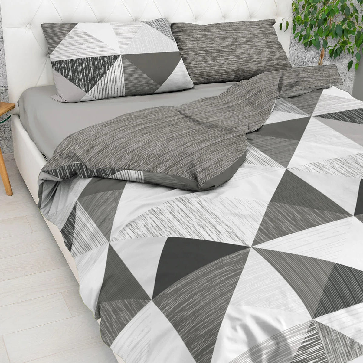 Parure copripiumino City in 100% cotone Daunex colore grigio
