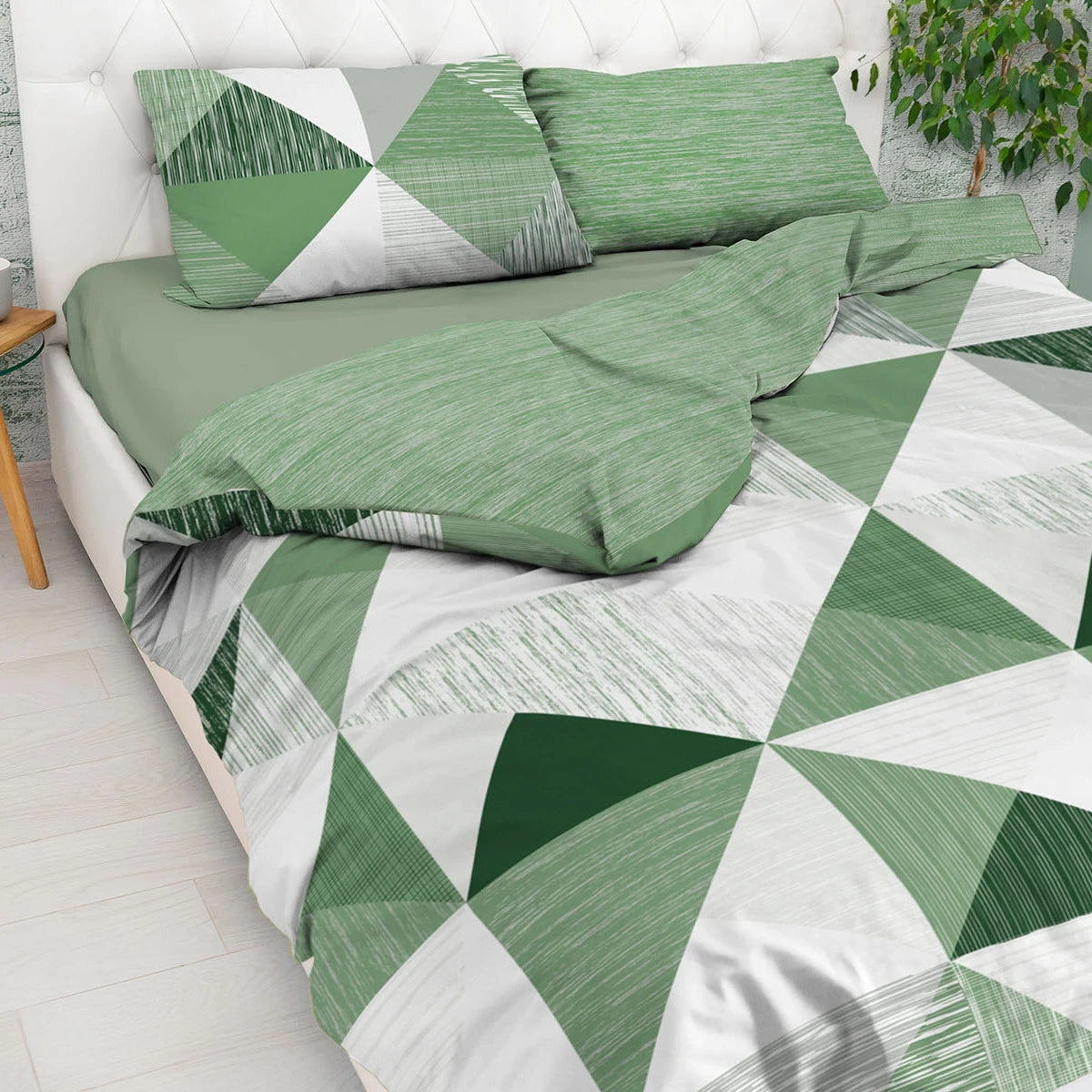 Parure copripiumino City in 100% cotone Daunex colore verde