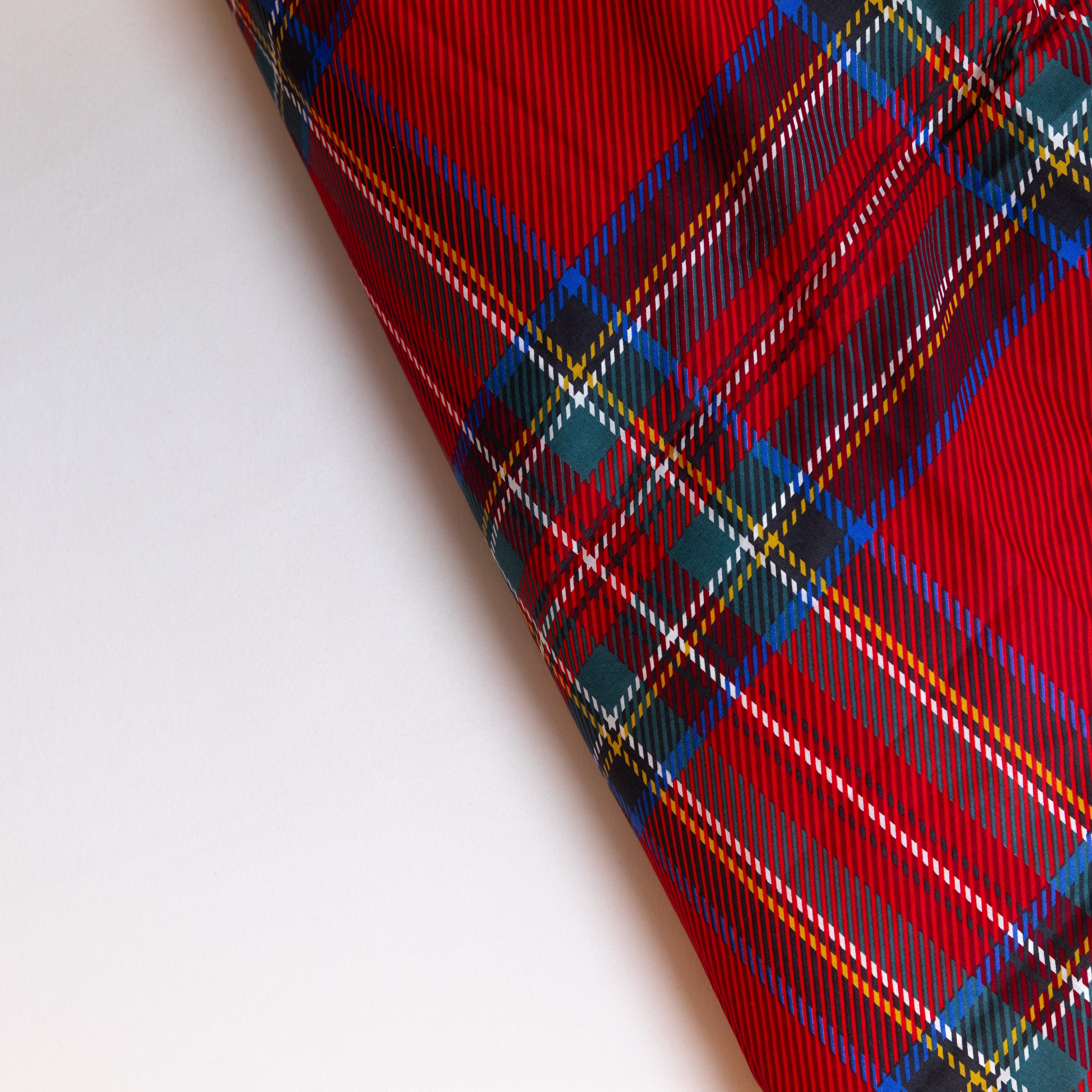 Parure copripiumino in puro cotone Daunex, Tartan dettaglio tessuto contrasto