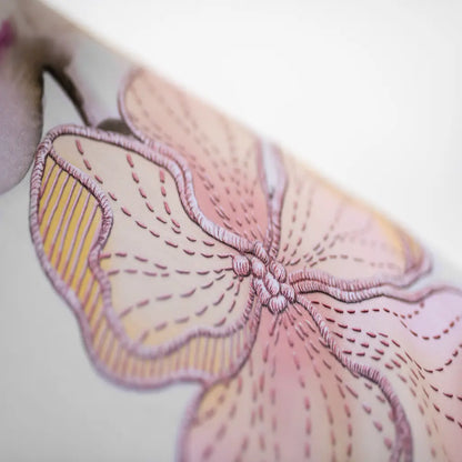 Parure copripiumino in raso di cotone con stampa digitale Cassandra dettaglio fiore