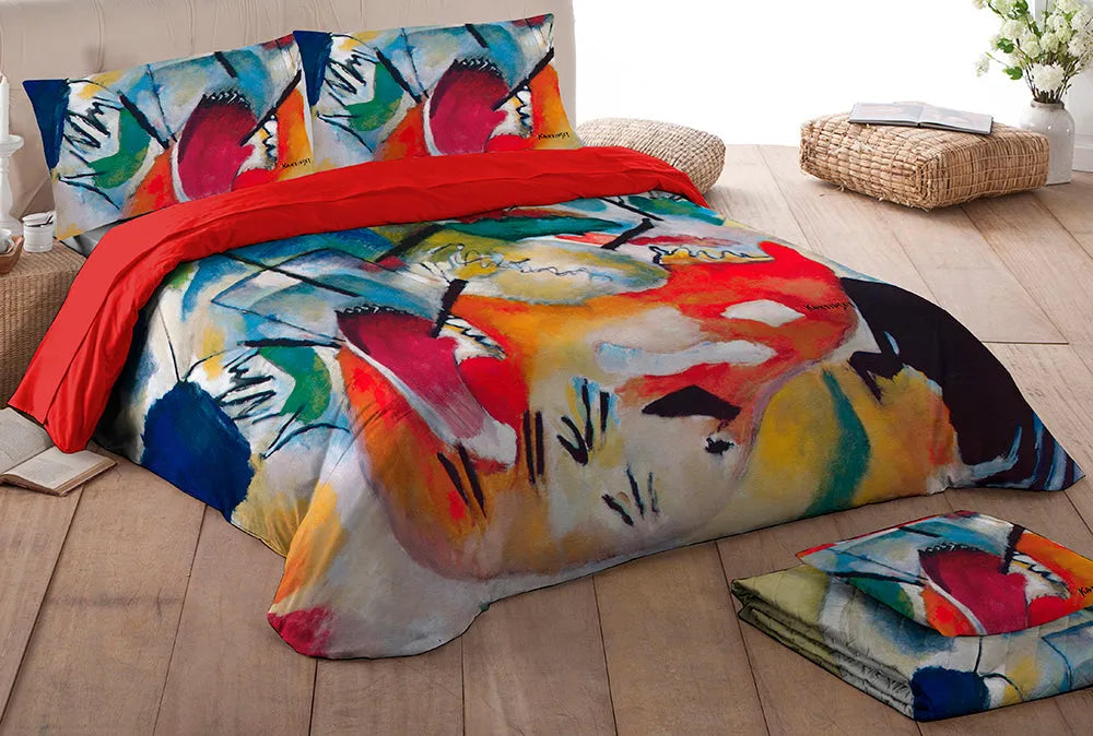 Parure copripiumino matrimoniale improvvisazione di kandinsky multicolore - Home Loves
