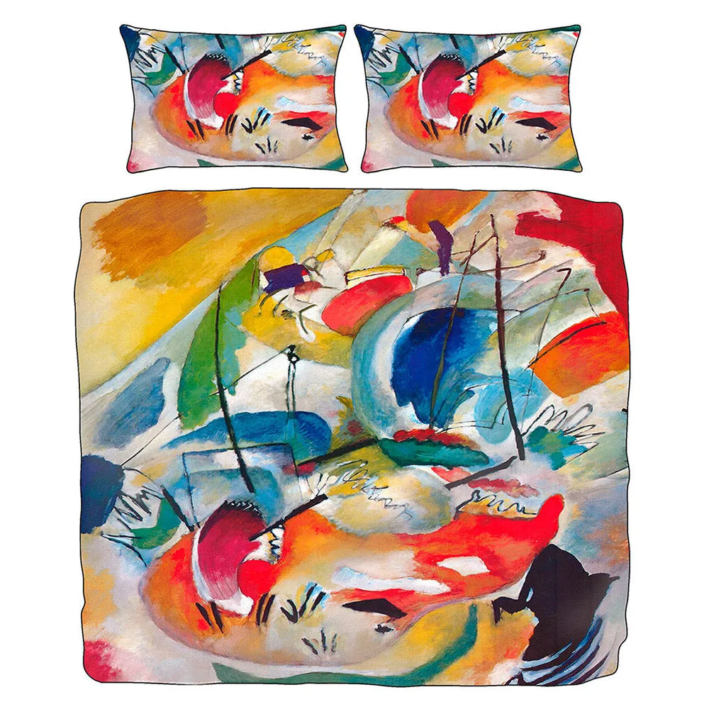 Parure copripiumino matrimoniale improvvisazione di kandinsky multicolore - Home Loves