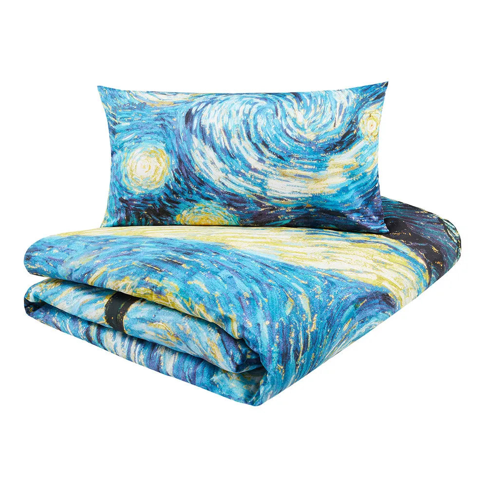 Parure copripiumino matrimoniale notte stellata di van gogh multicolore - Home Loves