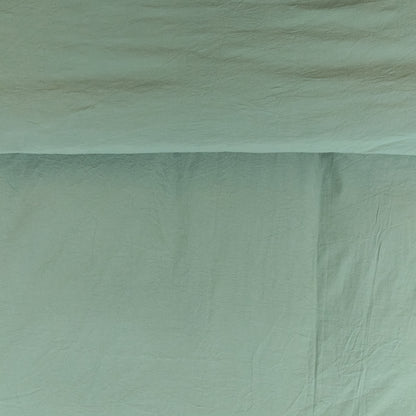 Parure copripiumino no stiro Fresh cotton stone wash Daunex ambientata colore verde dettaglio tessuto