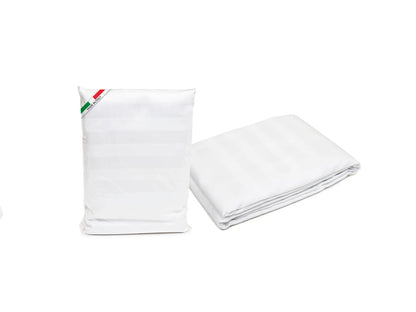 Parure copripiumino Riga hotelier daunex 100% raso di cotone colore bianco - Home Loves