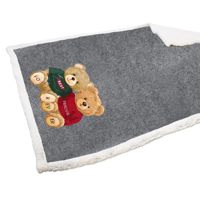 Plaid Friend Forever con orsetti teneri che scaldano cuore e amicizia