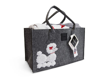 Plaid Friend Mimi Coperta in pile morbidissima con cagnolino dettaglio borsa