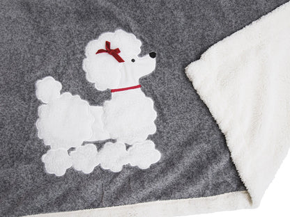 Plaid Friend Mimi Coperta in pile morbidissima con cagnolino dettaglio plaid