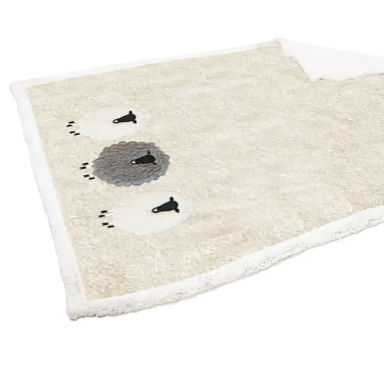 Plaid Friend Tre Pecorelle morbido e divertente per la tua casa