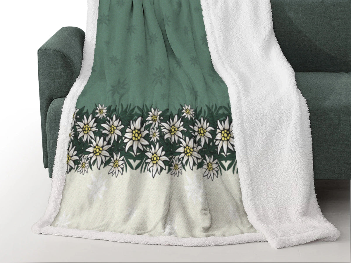 Plaid Morbidotto Alpiflora HomeLoves ambientato in stile montagna