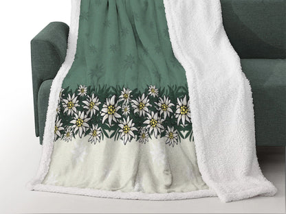 Plaid Morbidotto Alpiflora Calore Avvolgente e Design Montano ambientata