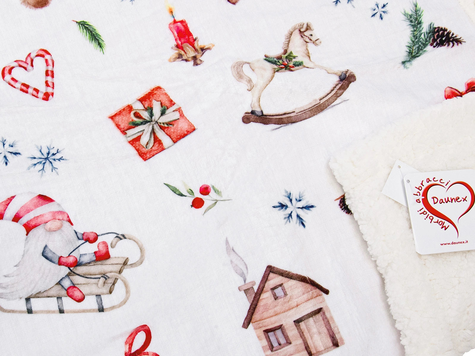 Plaid Morbidotto Enchanté Morbidezza Sherpa e Magia del Natale dettaglio fantasia