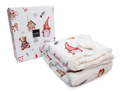 Plaid Morbidotto Enchanté Morbidezza Sherpa e Magia del Natale dettaglio plaid fuori dalla scatola 