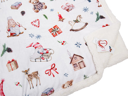 Plaid Morbidotto Enchanté Morbidezza Sherpa e Magia del Natale dettaglio tessuto