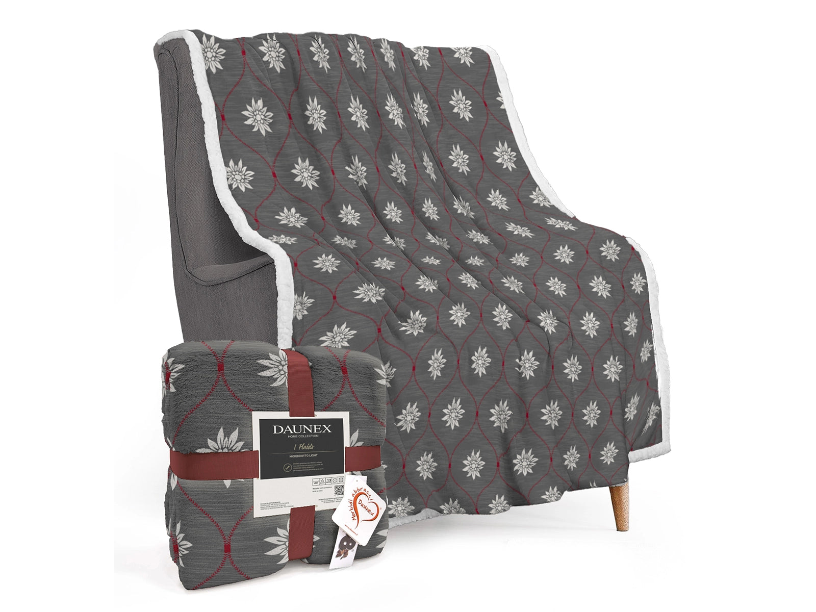 Plaid Morbidotto Light Charmant ambientata colore grigio