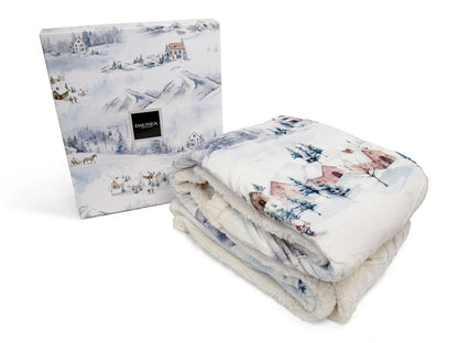 Plaid Morbidotto Norvegia Caldo e Accogliente dettaglio plaid piegato con la scatole regalo