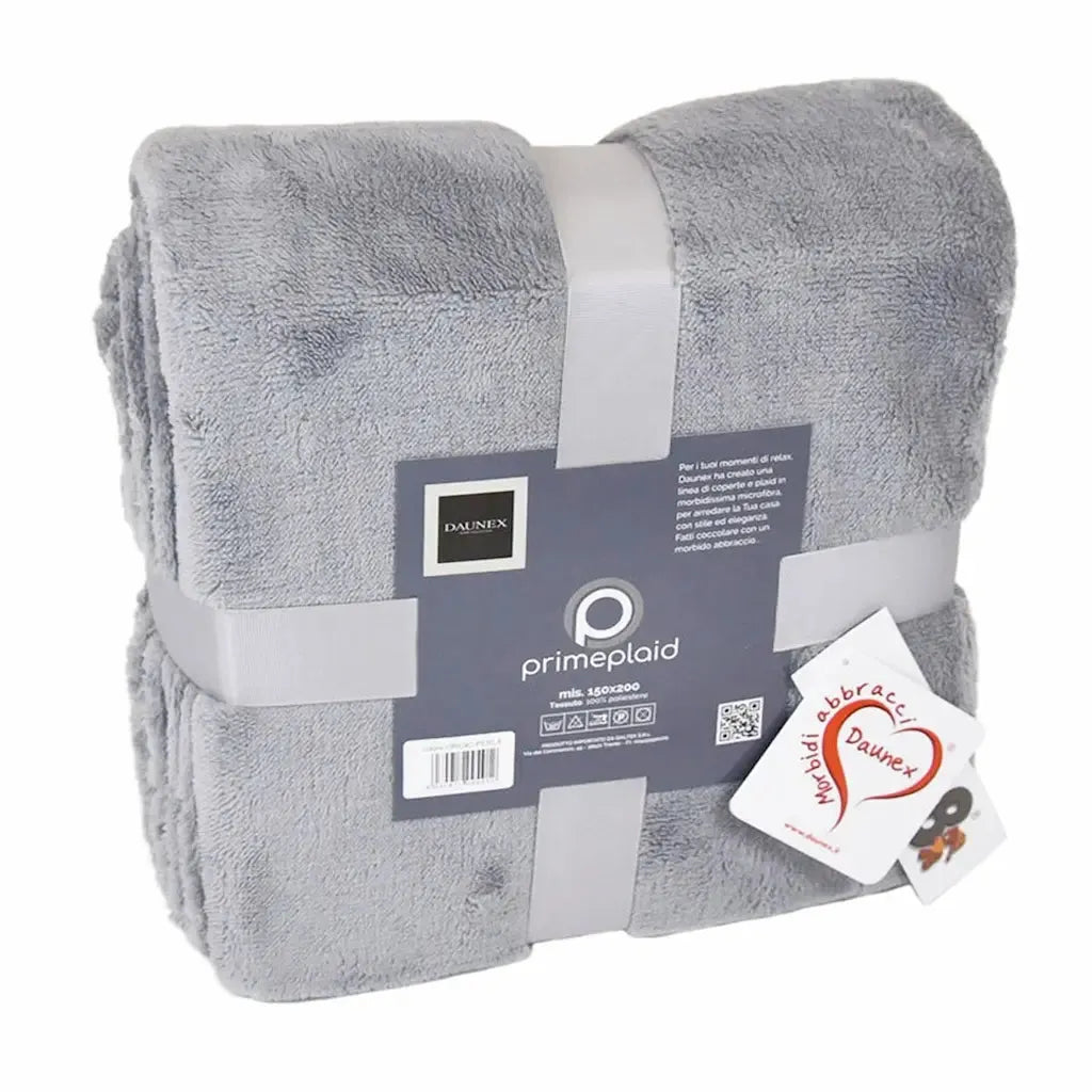 Plaid Prime Daunex colore grigio perla fronte