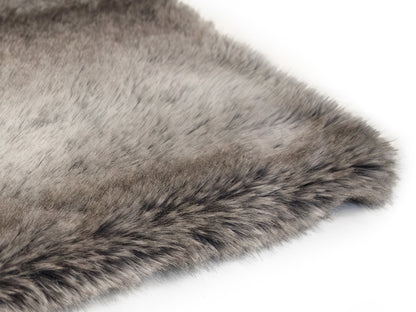 Plaid e coperta effetto pelliccia Daunex Fur Deluxe colore antracite dettaglio tessuto
