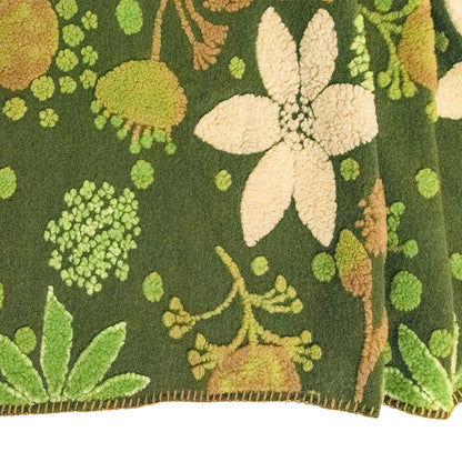 Plaid in lana cotta Melograno – Coperta artigianale decorativa colore verde dettaglio
