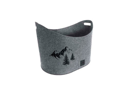 Porta Legna in feltro Nordico Mod Berg e Bag colore grigio dettaglio