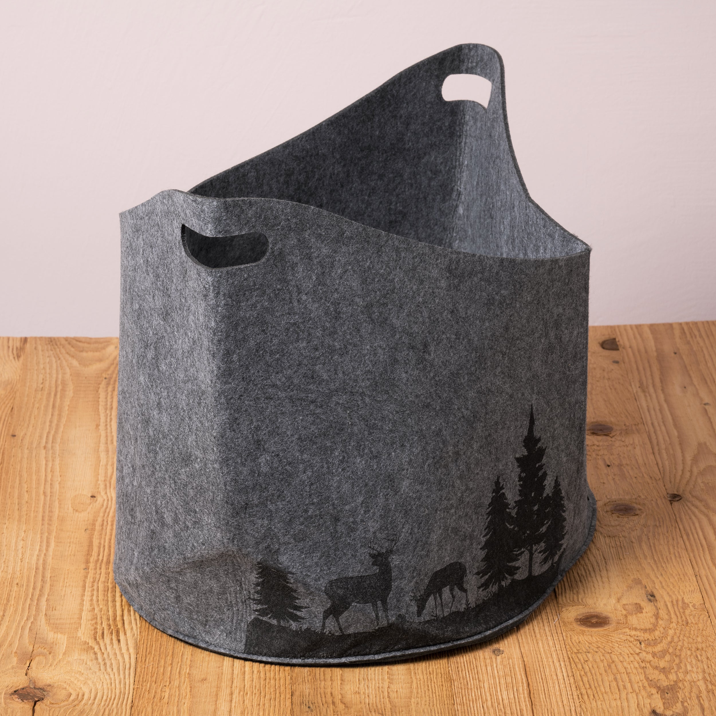 Porta legna in feltro daunex, montagna colore grigio