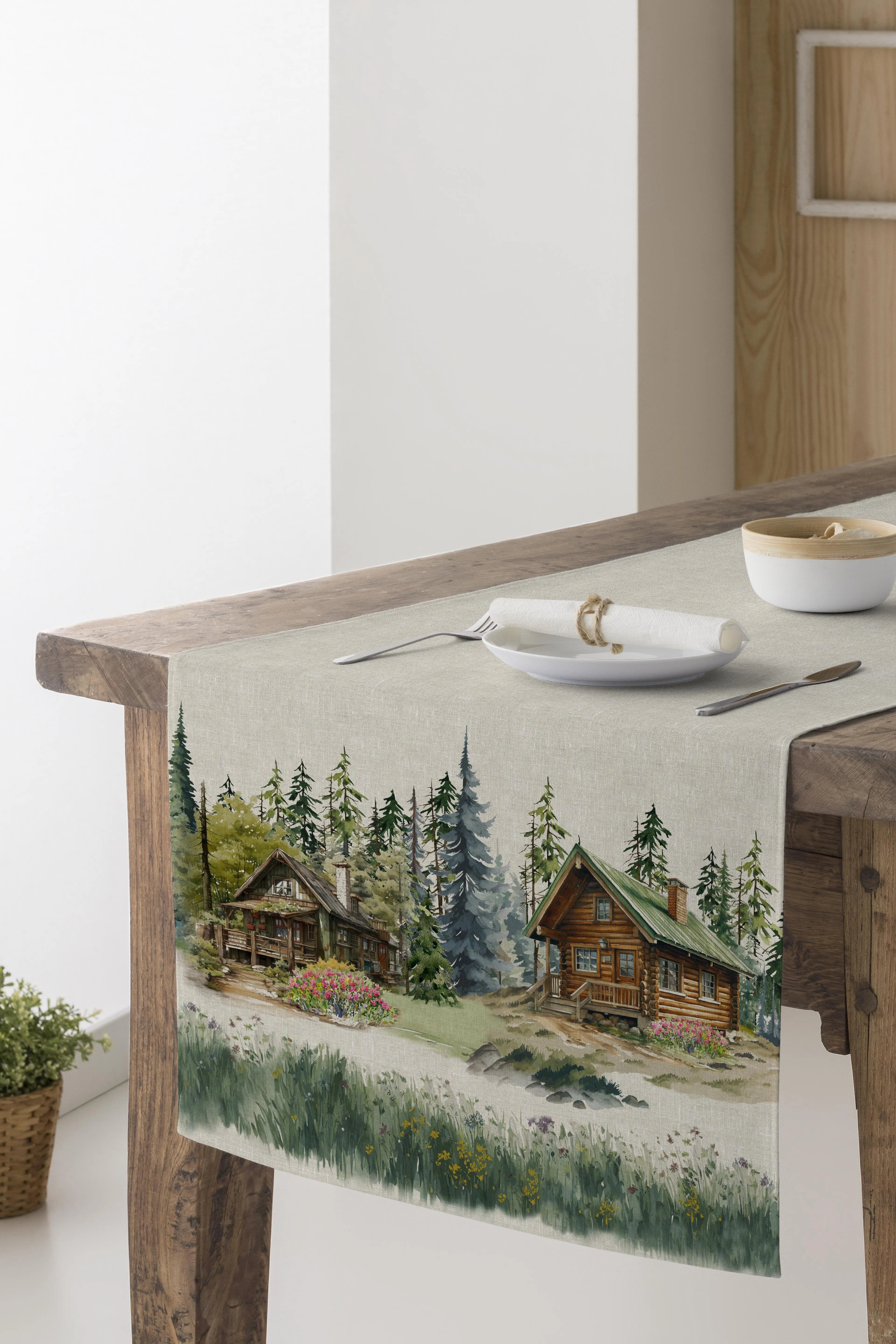 Runner Chalet - Stampa Digitale misura 45x150 cm
