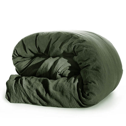 Sacco Copripiumino in Lino Loft 49 colore verde scuro