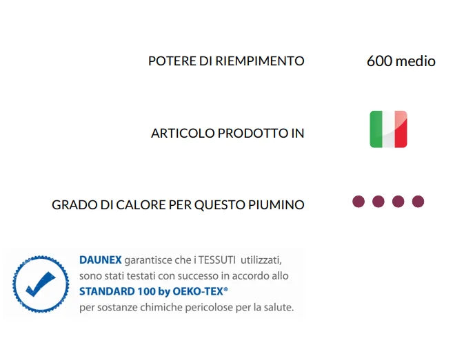 trapunta matrimoniale in piuma d'oca