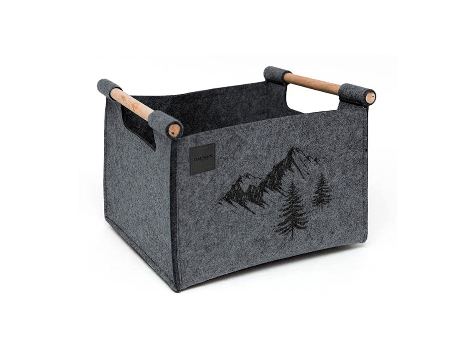 Set 3 pz Porta Legna Nordico colore grigio dettaglio cesto