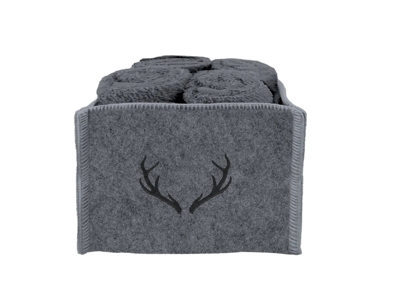 Set 4 lavette in spugna Daunex cesto in feltro con disegno cervo - Home Loves