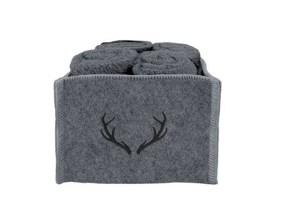 Set 4 lavette in spugna Daunex cesto in feltro con disegno cervo - Home Loves