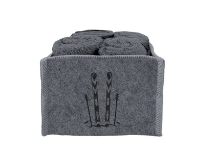 Set 4 lavette in spugna Daunex cesto in feltro con disegno sciatore - Home Loves