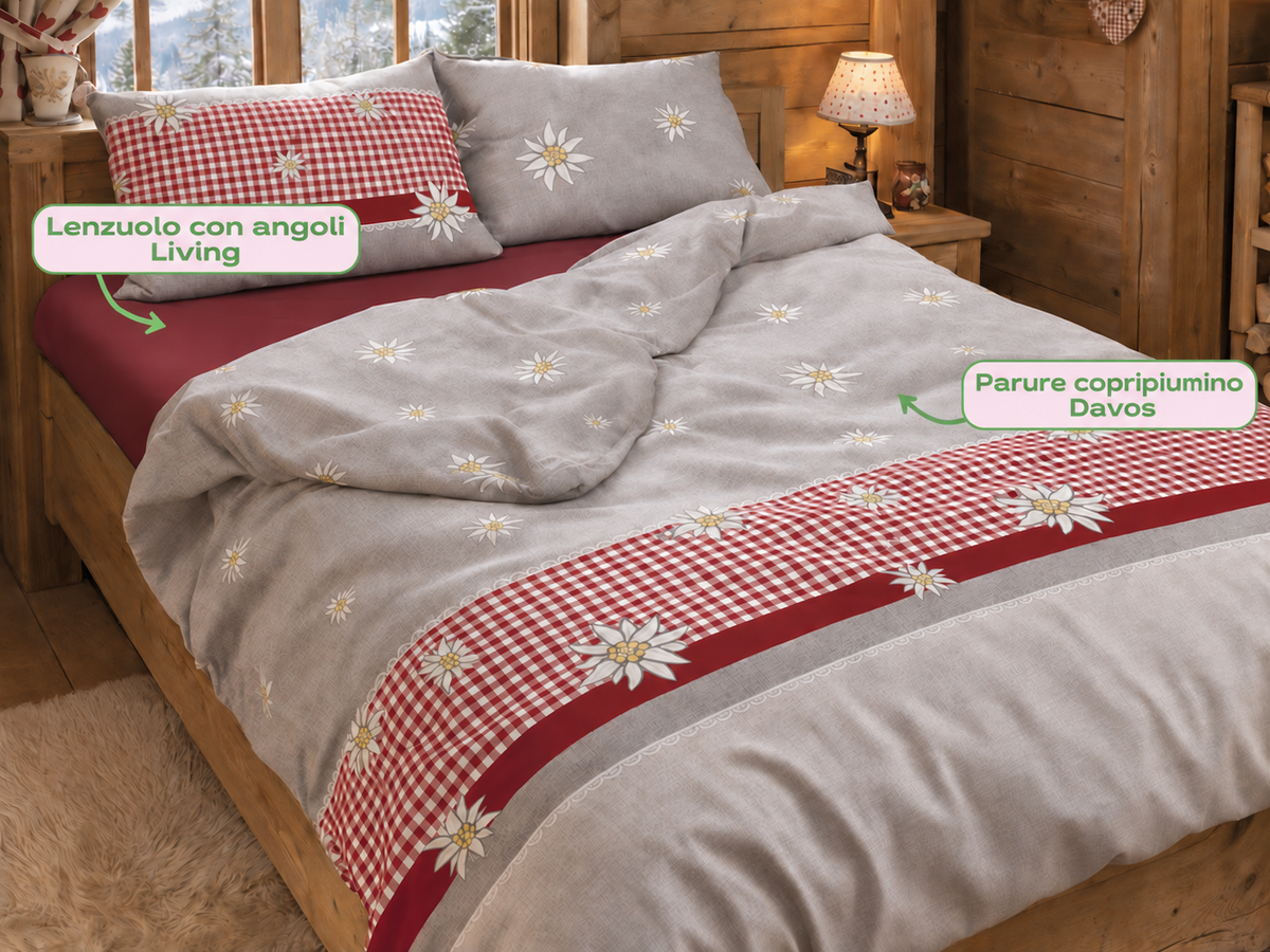 Set Letto Matrimoniale Davos Rosso