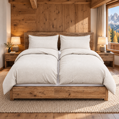 Set Letto alla Tedesca Piumini 4 stagioni e parure no stiro