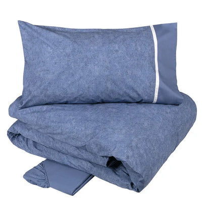 Completo copripiumino fazzini matrimoniale in puro cotone percalle, Galuchat - Home Loves