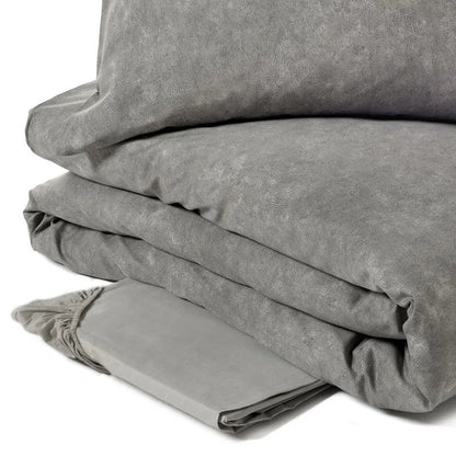 Completo copripiumino fazzini matrimoniale in puro cotone percalle, Galuchat - Home Loves