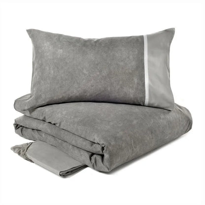 Completo copripiumino fazzini matrimoniale in puro cotone percalle, Galuchat - Home Loves