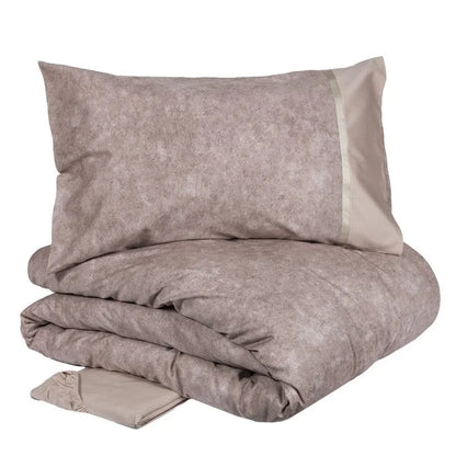 Completo copripiumino fazzini matrimoniale in puro cotone percalle, Galuchat - Home Loves