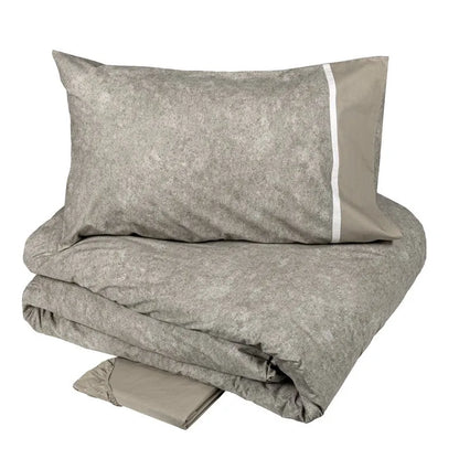 Completo copripiumino fazzini matrimoniale in puro cotone percalle, Galuchat - Home Loves