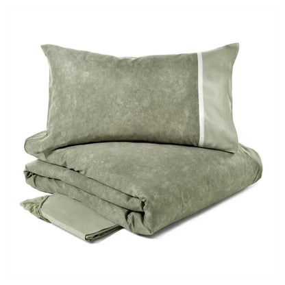 Completo copripiumino fazzini matrimoniale in puro cotone percalle, Galuchat - Home Loves