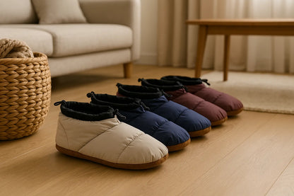 Slippers in piuma d'oca con antiscivolo