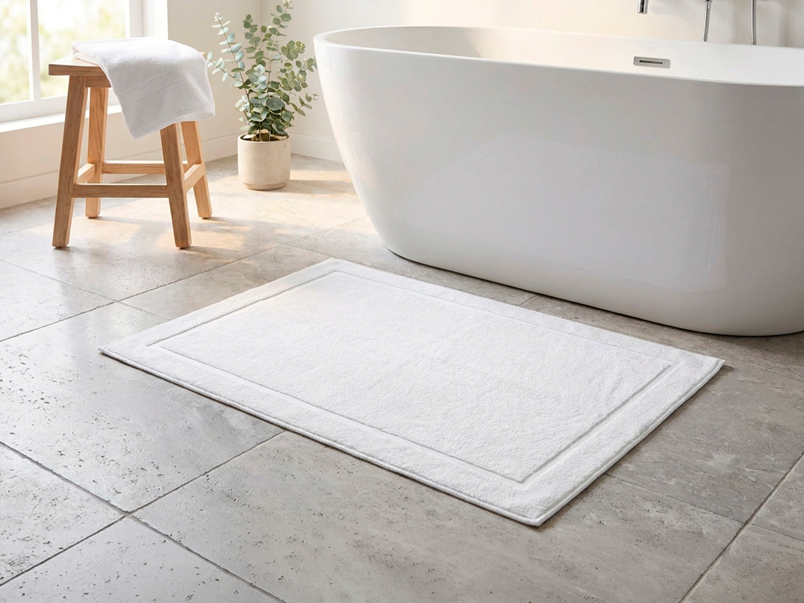 Tappetino da bagno colore bianco, basic