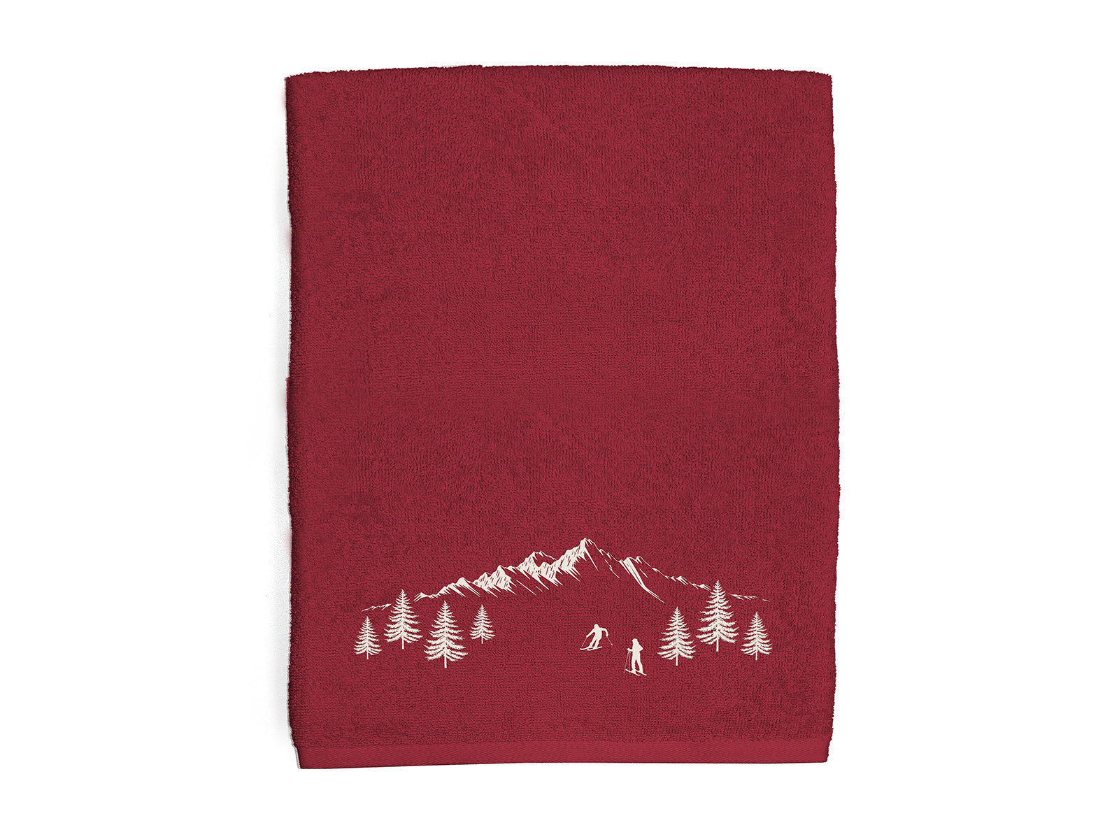 Telo Bagno Ricamato Nordico colore bordeaux