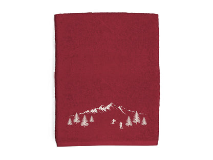 Telo Bagno Ricamato Nordico colore bordeaux