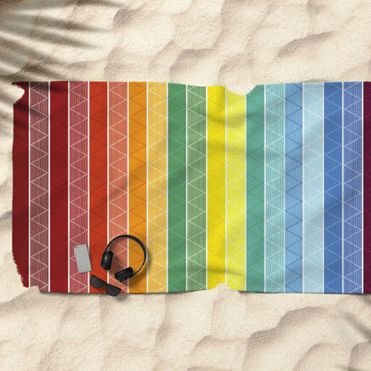 Telo Mare Jacquard in Cotone Egiziano Rio 90 180  steso sulla sabbia