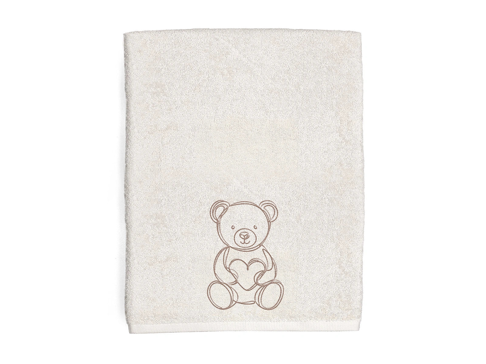 Telo da bagno ricamato Daunex disegno Orsetto colore ecru