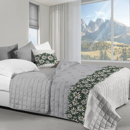 Trapuntino double-face Alpiflora Daunex stampa digitale colore grigio