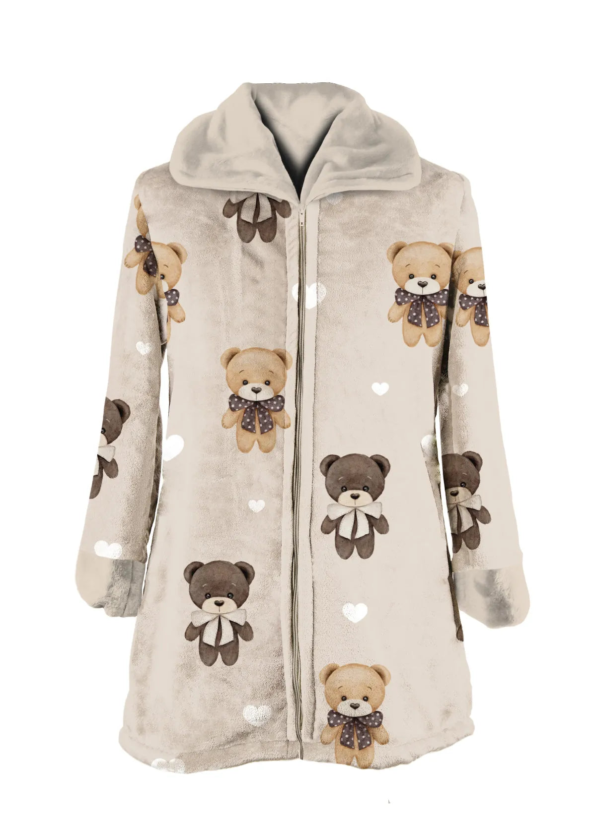 Déshabillé femme en flanelle Daunex motif ours en peluche – Homeloves