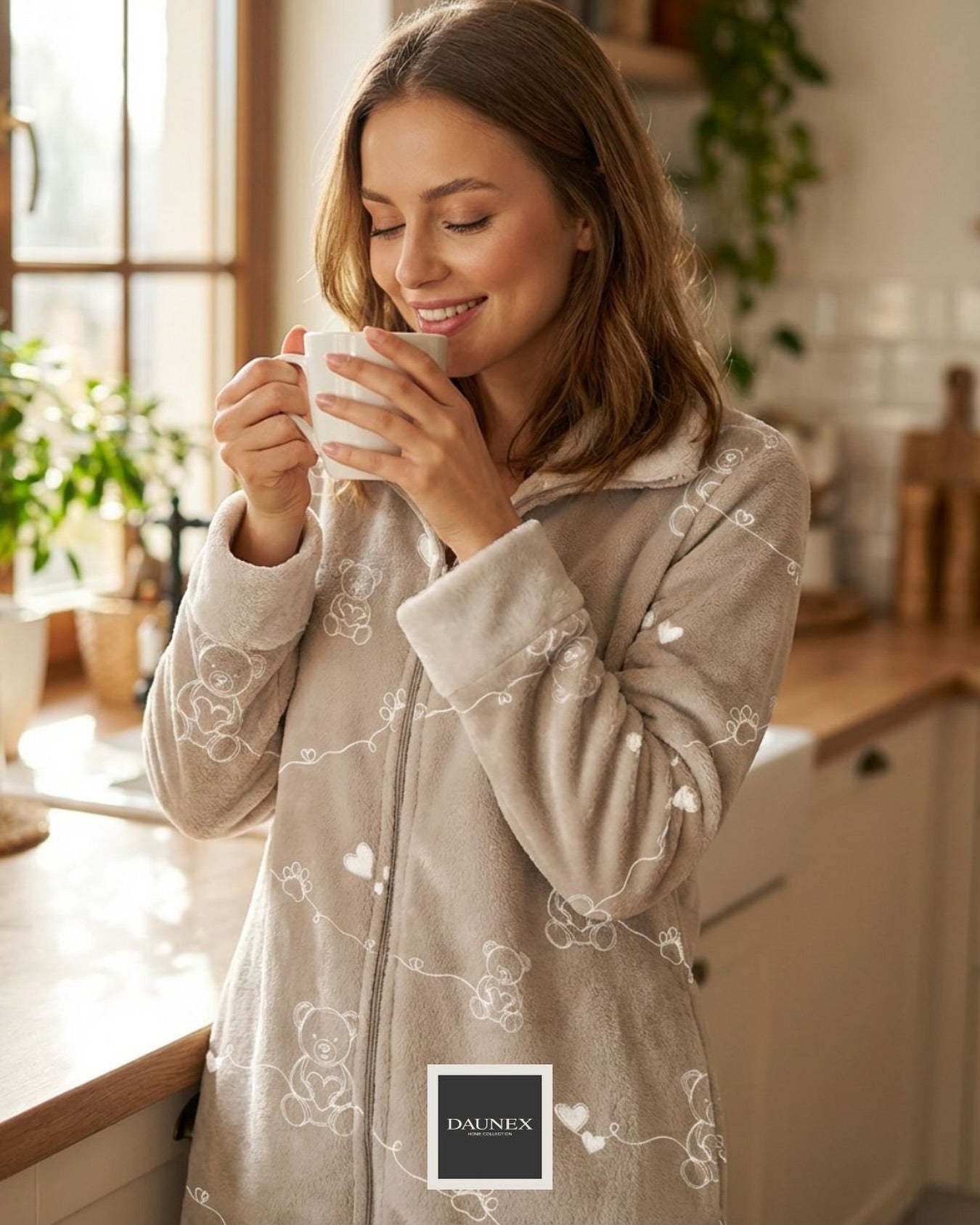 Vestaglia Donna Dreaming Bear colore tortora